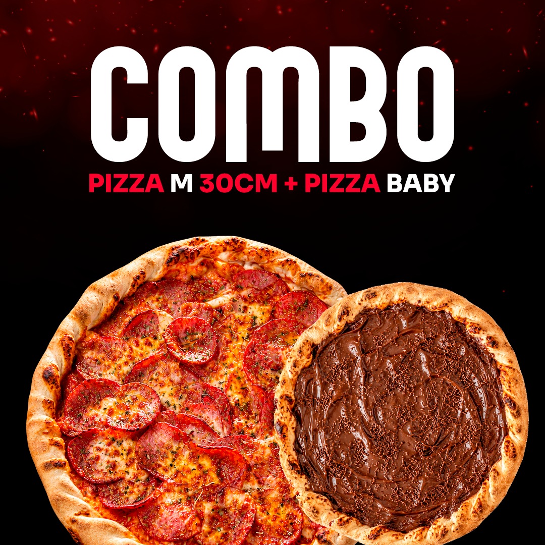 COMBO CASAL - PIZZA 30CM + BABY DOCE 20CM